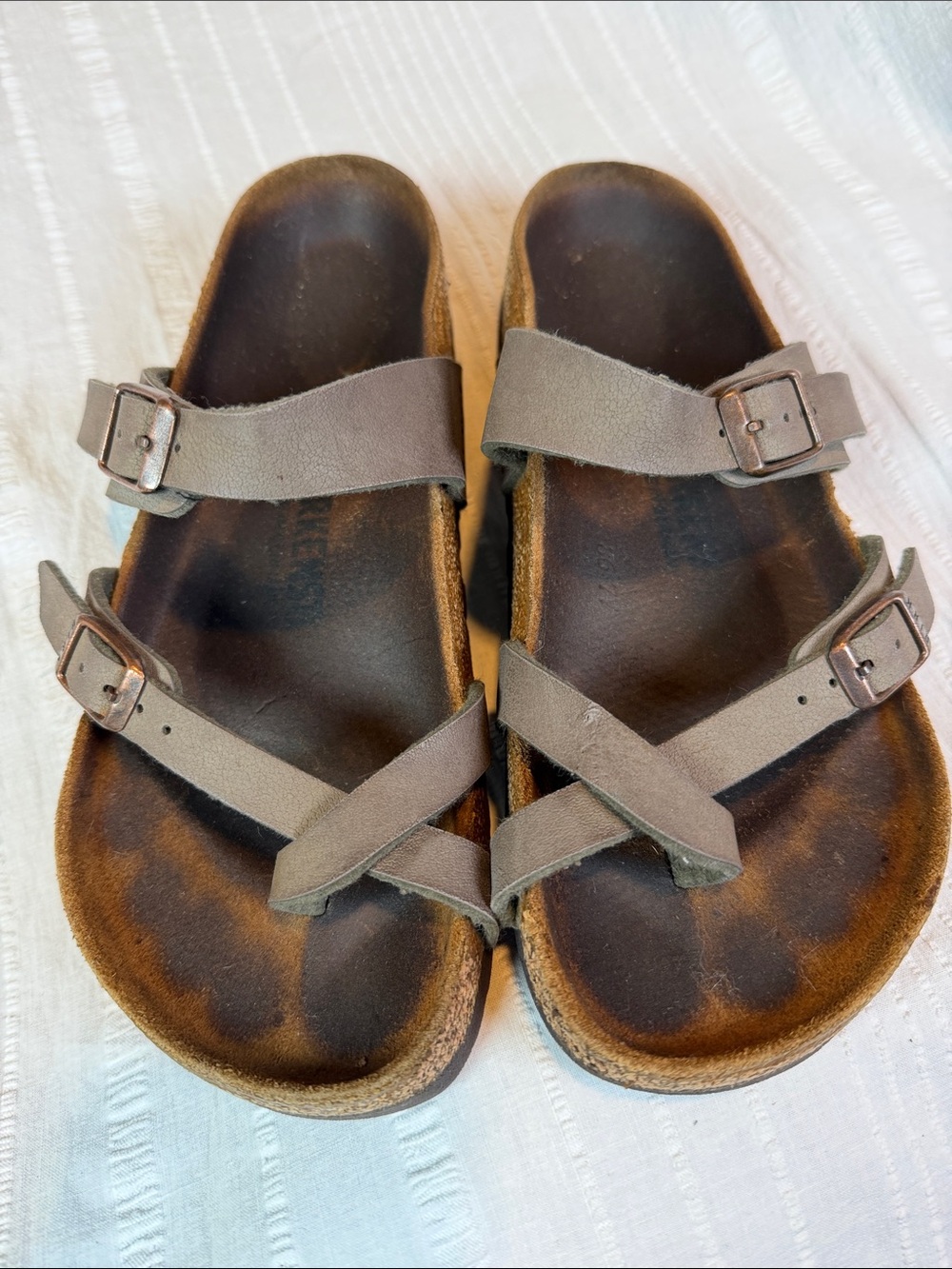 Birkenstock Women’s 37 6.5-7 Leather Toe Loop Double Buckle Strap Mayari Hippie